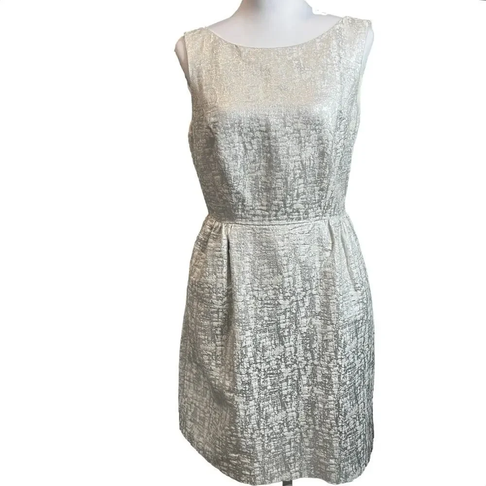 Vintage Erin Fetherston Coquette Retro Metallic Bow Dress 10 Bridal Shower - Picture 3 of 11
